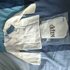 Kipp linen textured blazer and shorts in Natural